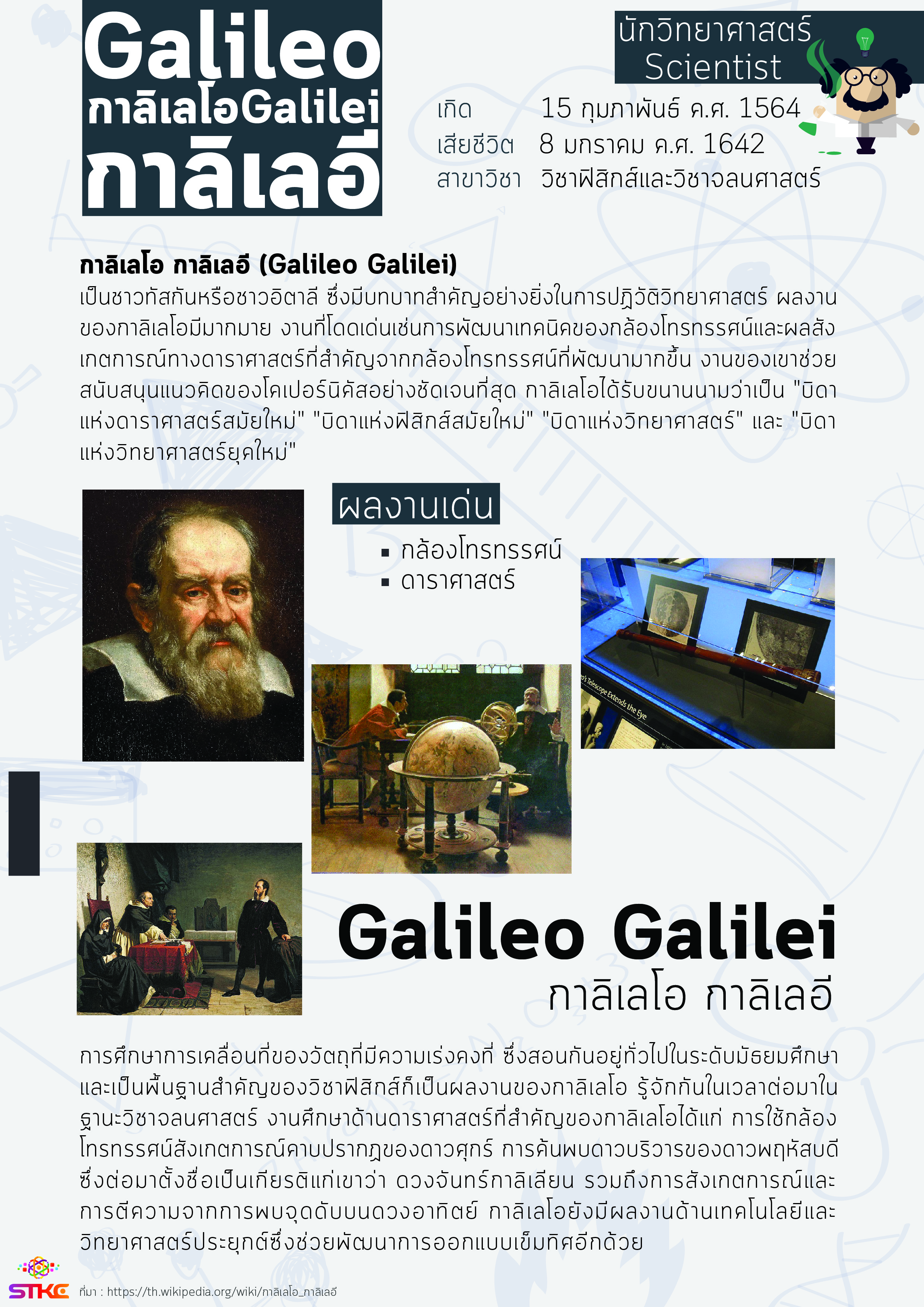 นักวิทยาศาสตร์ กาลิเลโอ กาลิเลอี (Galileo Galilei)