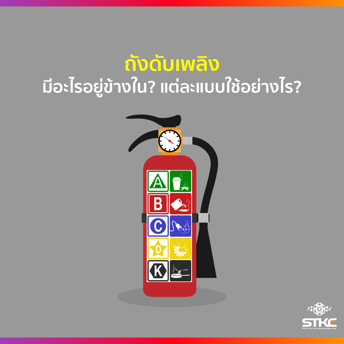 ถังดับเพลิงมีอะไรอยู่ข้างใน? แต่ละแบบใช้อย่างไร?