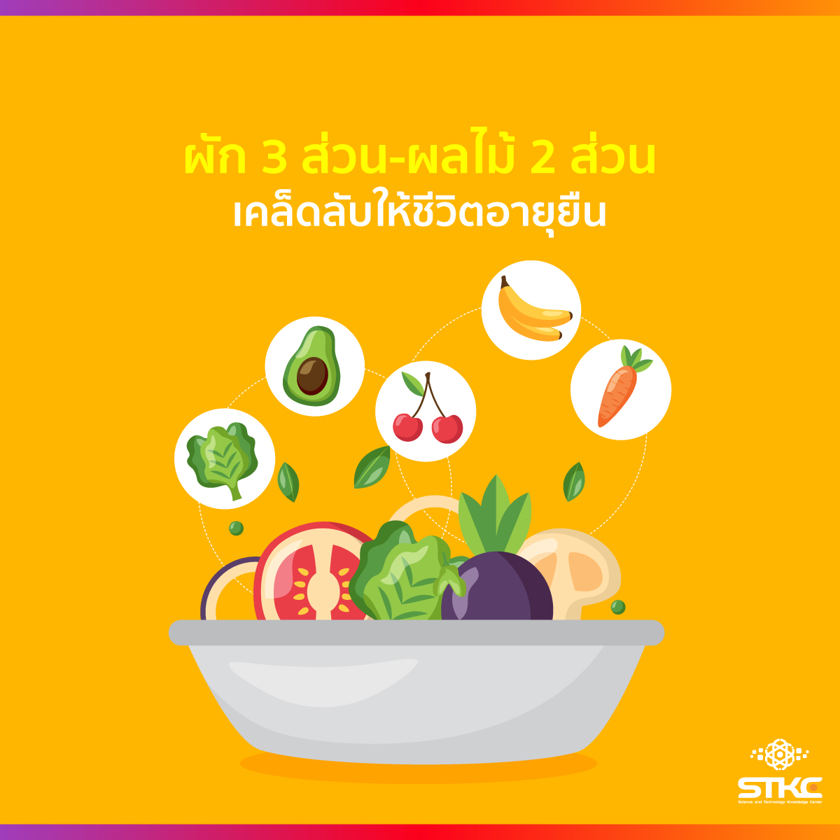 ผัก 3 ส่วน-ผลไม้ 2 ส่วน เคล็ดลับให้ชีวิตอายุยืน