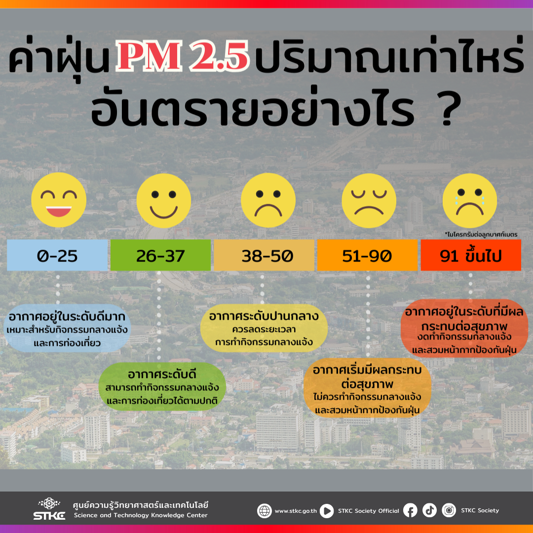 ค่าฝุ่น PM 2.5 ปริมาณเท่าไหร่อันตรายอย่างไร ?
