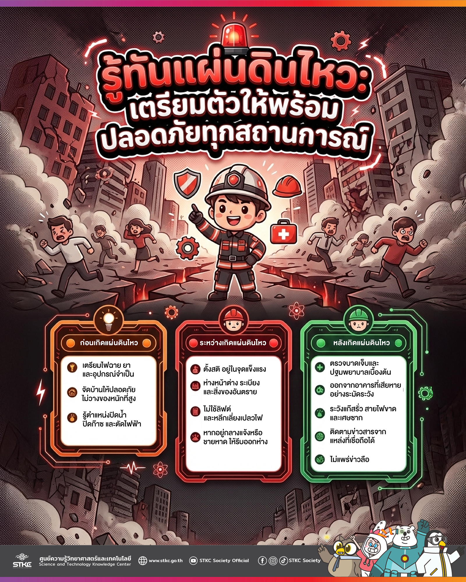 รู้ทันแผ่นดินไหว:  ตรียมตัวให้พร้อม  ปลอดภัยทุกสถานการณ์